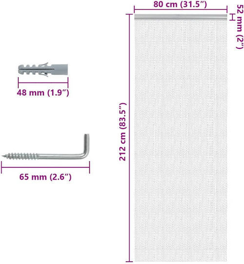 vidaXL Κουρτίνα Πόρτας από Αλουμίνιο Μπεζ 80x212cm 4010009