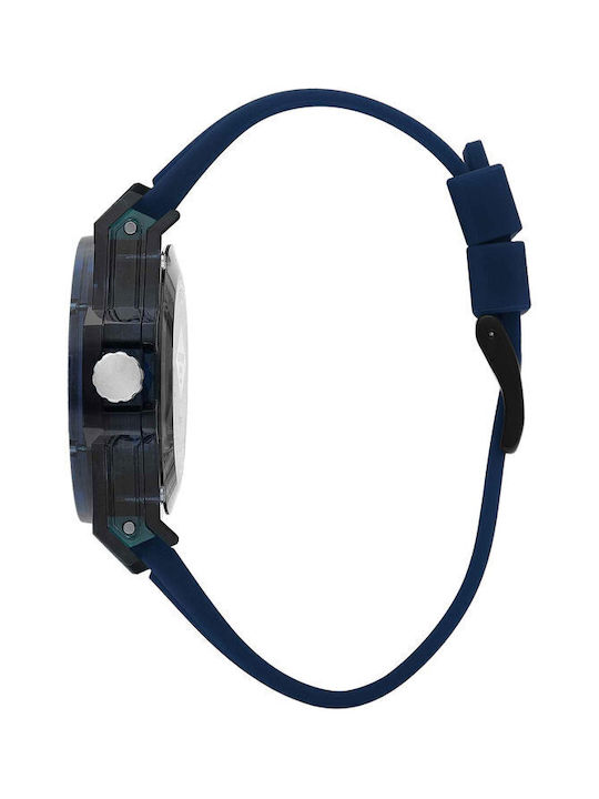 Lee Cooper Uhr Batterie mit Blau Kautschukarmband