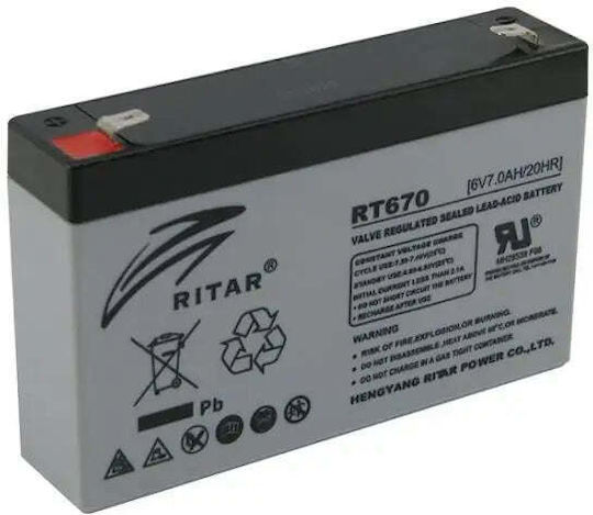Ritar Батерия UPS с Капацитет 7Ах и Напрежение 6V 1бр