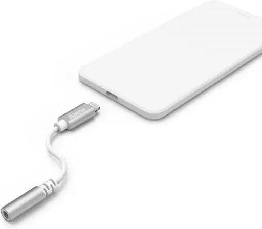 Adapter Hama Lightning Male 3.5 Mm Audio Jack White