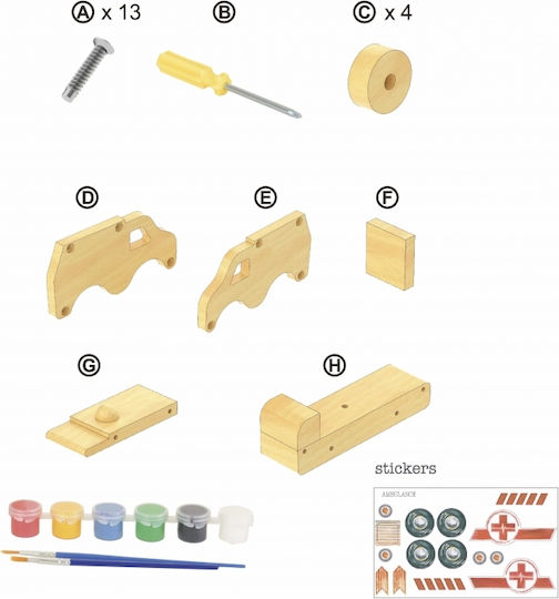 630572 Egmont Toys Ξύλινο Ασθενοφόρο Diy