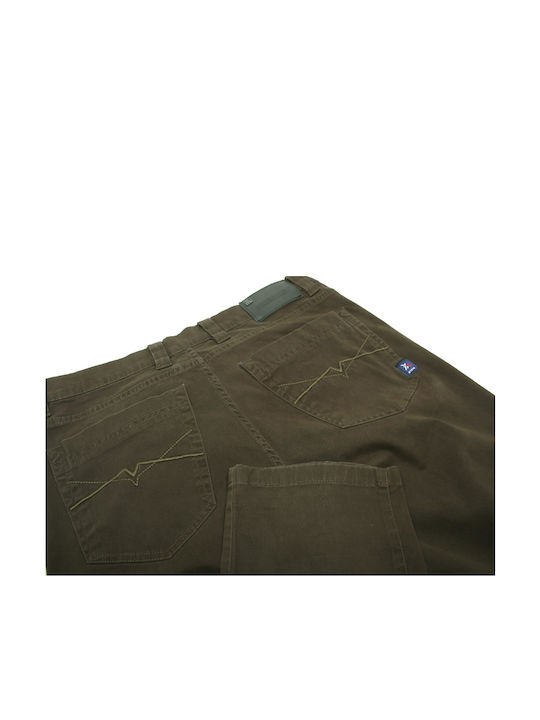 Men's Jeans Pants Elastic with Loose Fit Khaki