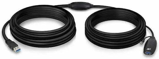 Act USB 2.0 Kabel USB-A-Buchse - USB-A-Stecker / DC Schwarz 10m