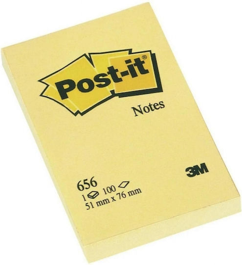 3M Самозалепващи Листчета За Бележки в Куб 100 Листа Жълти 7.6x5.1бр Post-it