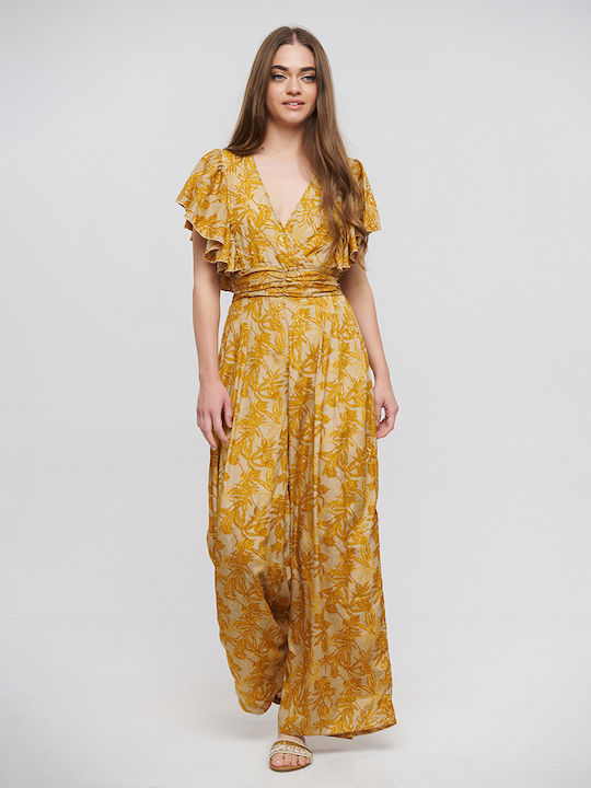 Damen Einteiler Anzug Brown/mustard