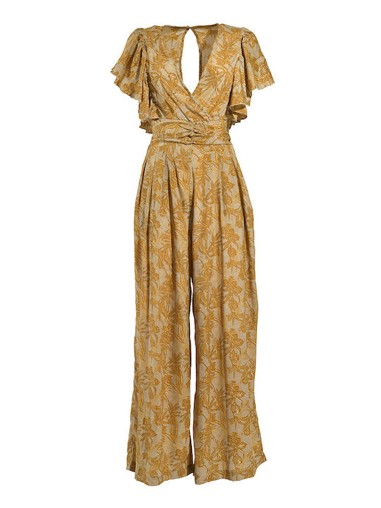 Damen Einteiler Anzug Brown/mustard