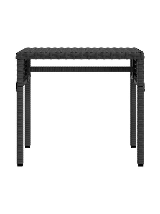 Liegestuhl Rattan mit Kissen & Sonnenschirm Schwarz mit Tisch 2Stück 89x200x60cm.