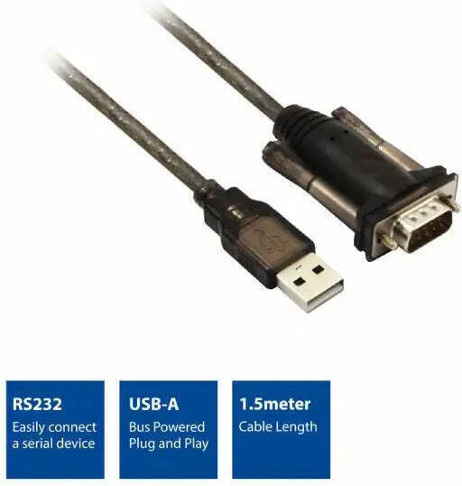 Act Kabel USB-A zu RS232 9-poliger Stecker 1.5m 1Stück
