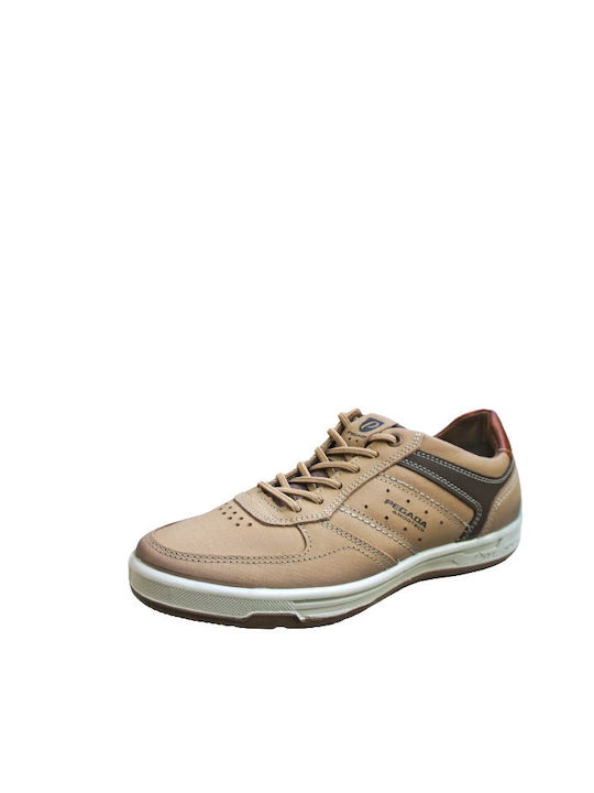 Pegada Men's Anatomic Leather Casual Shoes Beige