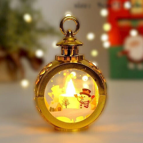 Crăciun Sticlos Lampion Alb 13.5x9cm.