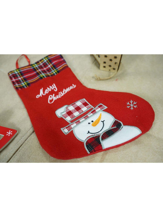 Șosetă Decorativă de Crăciun L30xl15cm. Roșie