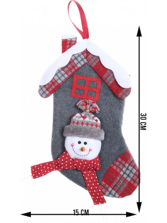 Christmas Decorative Gray Socks L30xW15cm