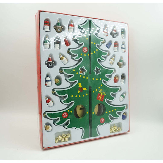 Christmas Decorative Wood Tree 33cm Green