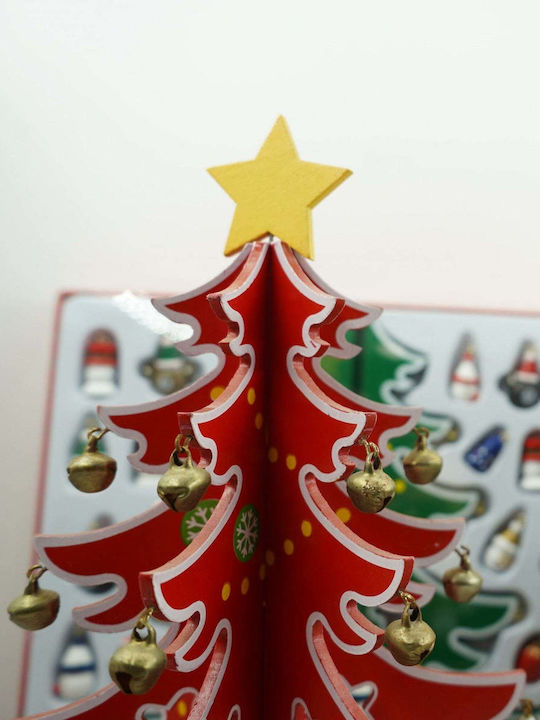 Christmas Decorative Wood Tree 33cm Red
