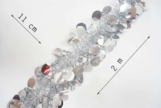 Weihnachtliche Girlande Plastik Silber 200x11cm 1Stück