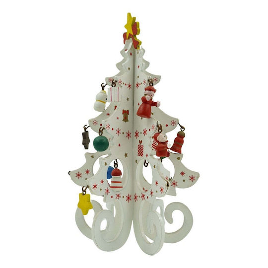 Christmas Decorative Wood Tree 20cm White