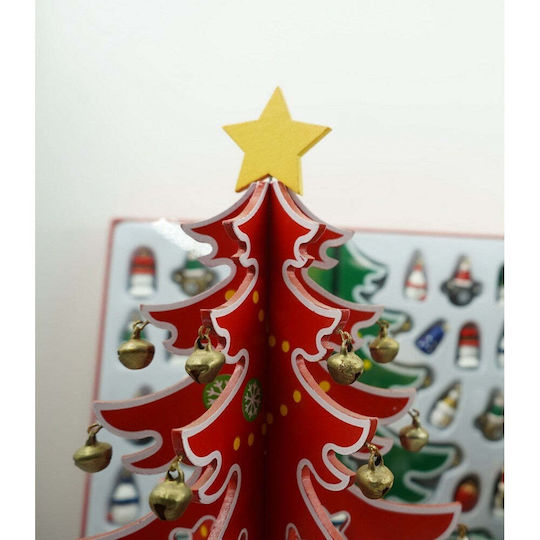 Decorațiune de Crăciun Lemn Braduleț 33cm. Roșu