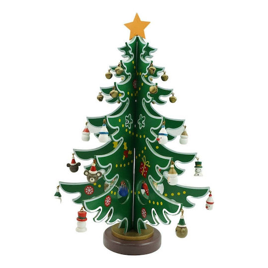 Christmas Decorative Wood Tree 33cm Green