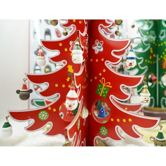 Decorațiune de Crăciun Lemn Braduleț 33cm. Roșu