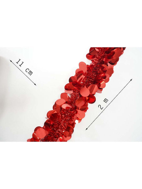 Crăciun Ghirlande Plastică Roșu 200x11cm 1buc