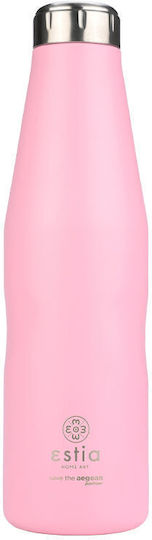 Estia Travel Flask Save the Aegean Bottle Thermos Stainless Steel BPA Free 750ml Blossom Rose