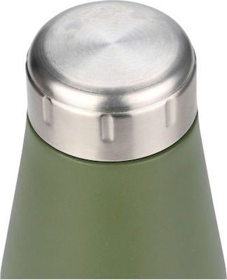 Stainless Steel Forest Spirit Flask Save Aegean Estia 350ml-6.5x6.5x18.5cm 01-22303 Material Stainless Steel Green Estia 01-22303