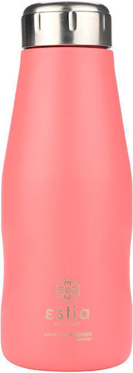 Estia Travel Flask Save the Aegean Ανακυκλώσιμο Μπουκάλι Θερμός Ανοξείδωτο BPA Free 350ml Fusion Coral