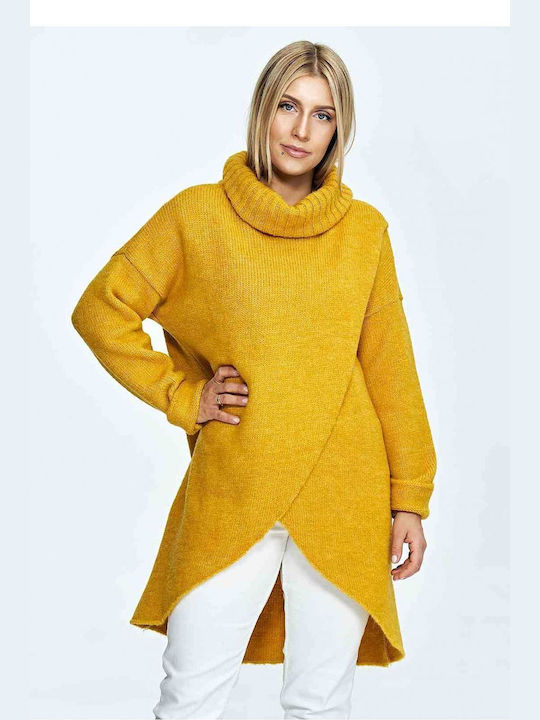 Figl Women's Blouse Turtleneck Yellow