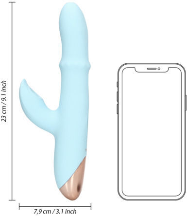 Shots Δονητής Rabbit 23cm Μπλε