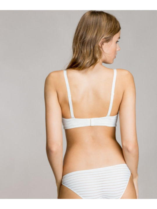 Gisela Strapless Ιβουάρ Ριγέ Μπανέλες & Ελαφριά Επένδυση Κωδ 1/0321