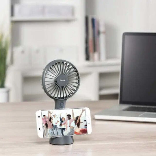 Portable Fan Hama Usb Led Battery Grey