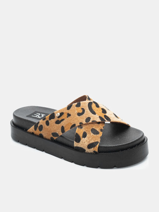 Flache Sandalen für Damen Flatforms in Braun Farbe