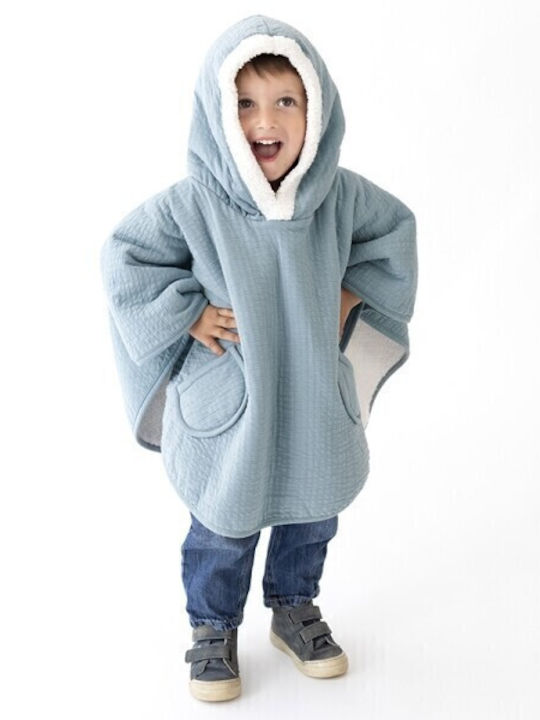 Kids Casual Coat Long Hooded Blue