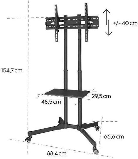 HAMA 00220874 TV-Halterung Wandmontage bis 75" und 40kg Schwarz