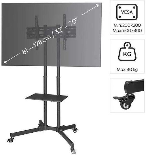 HAMA 00220874 TV-Halterung Wandmontage bis 75" und 40kg Schwarz