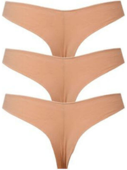2nd Skin Brazil 3Pack Seamless Beige Women's Briefs