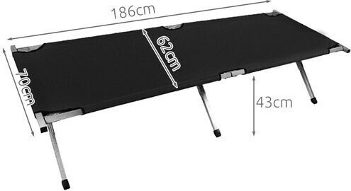 Pat Pliant Fără Saltea Single Negru 189x62.5x43cm
