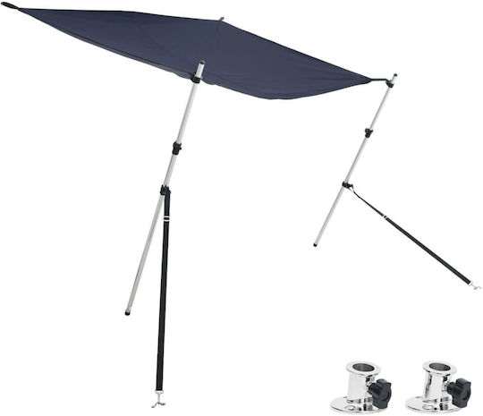 Bootsverdeckverlängerung T-Form Marineblau 174x205x115-194 cm