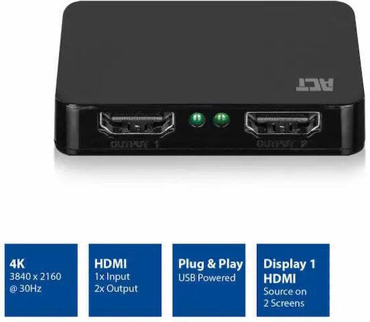 Act HDMI Splitter 4K@30Hz 8716065491333