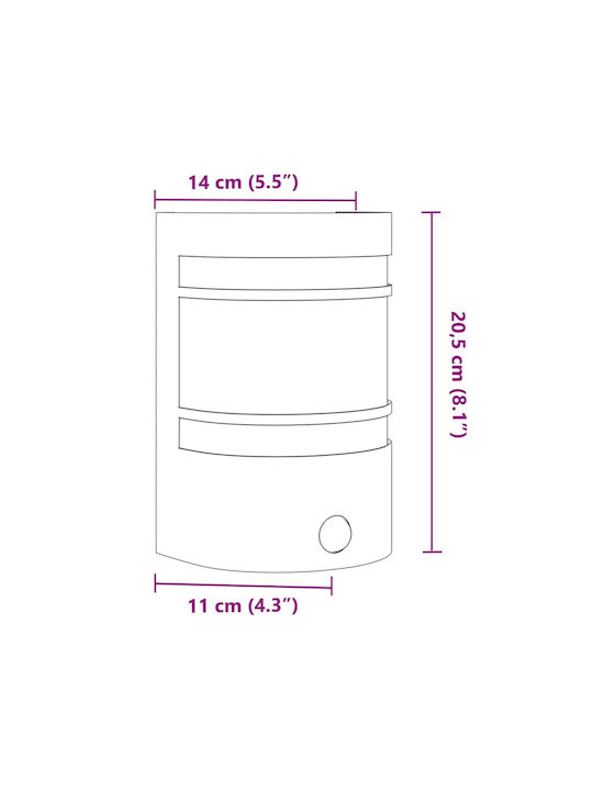 vidaXL Wall-Mounted Outdoor Light E27 IP44 14x11x20.5εκ.
