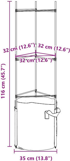 vidaxl Pflanzenständer mit Räder 6 Stück 116 cm aus Stahl Pp