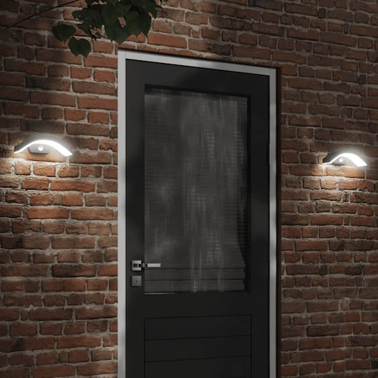 vidaXL Стенно Външно Осветително Тяло LED IP54 9W с Топло бяло Светлина 27.5x7x10εκ.