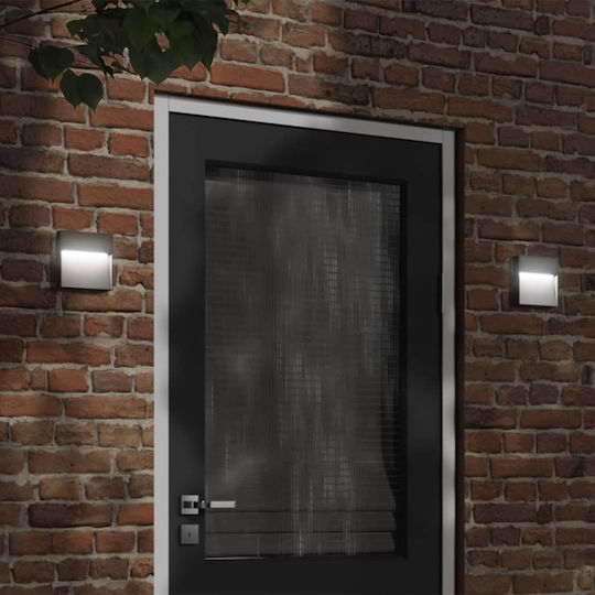 vidaXL Lumină de exterior montată pe perete LED IP54 3W cu Alb Cald Lumină 15x15x15εκ.