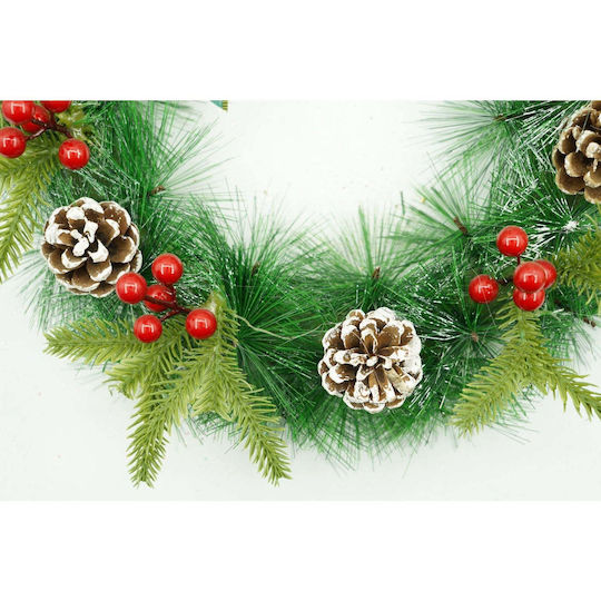 Crăciun Decorativ Plastic Coroană de flori cu lumină LED Electric cu Diametru 40cm.
