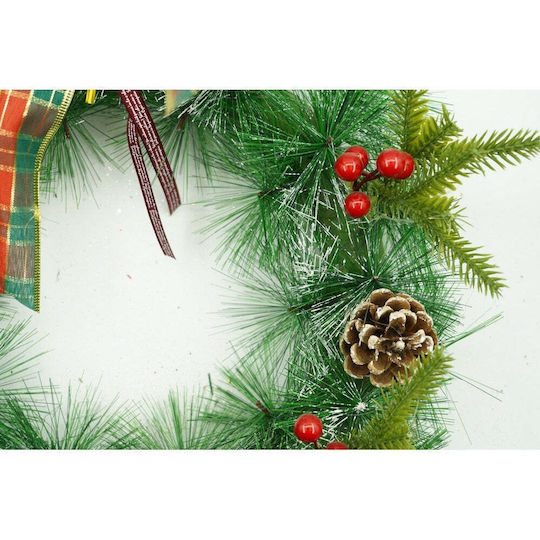 Crăciun Decorativ Plastic Coroană de flori cu lumină LED Electric cu Diametru 40cm.