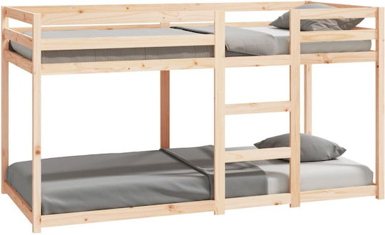 Kids Bed Bunk Single Beige for Mattress 90x200cm