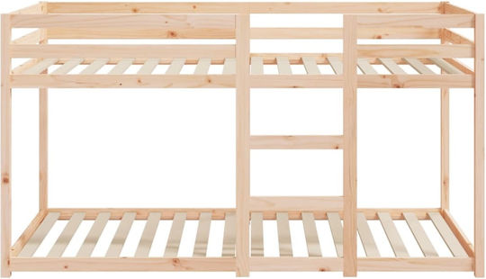 Kids Bed Bunk Single Beige for Mattress 90x200cm