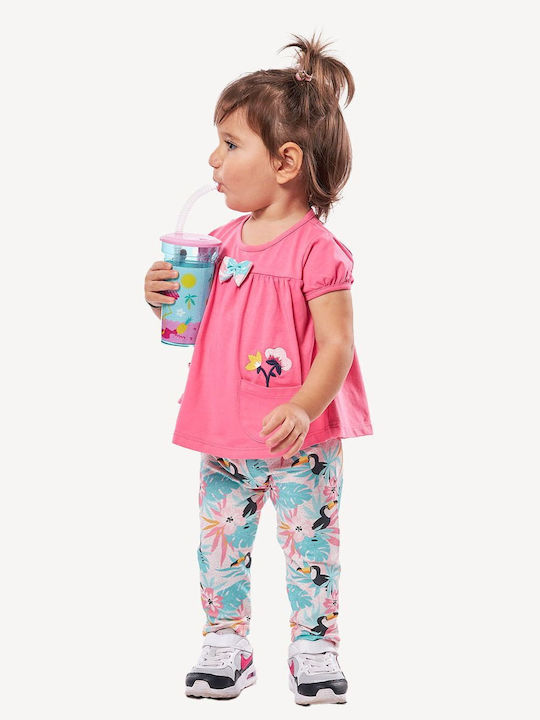 Εβίτα Kinder Set mit Leggings Sommer 2Stück Fuchsia