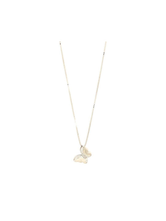 Q-Jewellery Necklace with design Butterfly from Silver