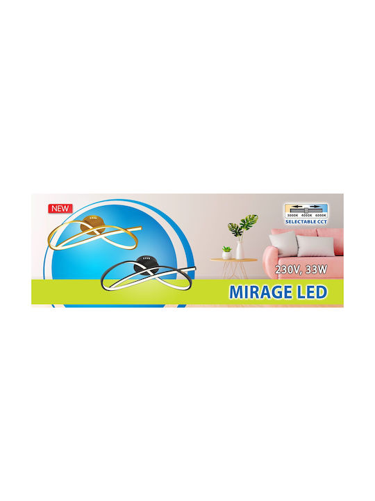 Vivalux Mirage Πλαφονιέρα Οροφής 49εκ. Χρυσή με Ενσωματωμένο LED